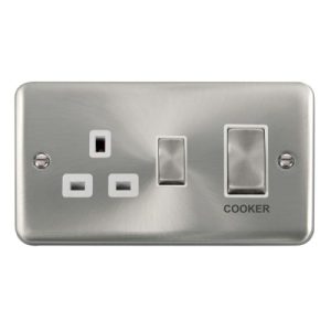 CLICK DECO PLUS SATIN CHROME 45A INGOT DP SWITCH 13A SW SOCKET