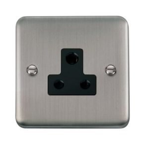 CLICK DECO PLUS STAINLESS STEEL 1G 5A ROUND PIN SOCKET OUTLET