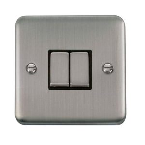 CLICK DECO PLUS STAINLESS STEEL 10A 2G 2 WAY INGOT SWITCH