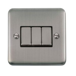 CLICK DECO PLUS STAINLESS STEEL 10A 3G 2 WAY INGOT SWITCH