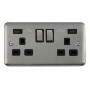 CLICK DECO PLUS STAINLESS STEEL 2G SOCKET USB 4.2A DP