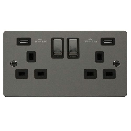 CLICK DEFINE BLACK NICKEL 2G SOCKET USB 4.2A FP