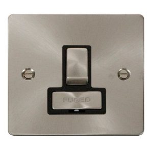 CLICK DEFINE BRUSHED STAINLESS FLAT PLATE INGOT 13A SWITCH SPUR WITHOUT FLEX OUTLET