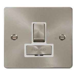 CLICK DEFINE BRUSHED STAINLESS FLAT PLATE INGOT 13A SWITCH SPUR WITHOUT FLEX OUTLET