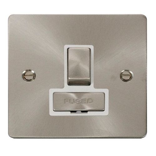 CLICK DEFINE BRUSHED STAINLESS FLAT PLATE INGOT 13A SWITCH SPUR WITHOUT FLEX OUTLET