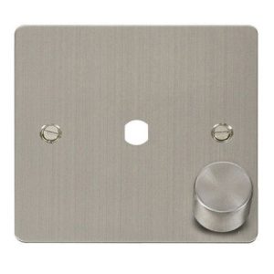 CLICK DEFINE STAINLESS STEEL FPSS 1-GANG DOUBLE DIMMER PLATE & KNOBS