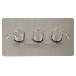 CLICK DEFINE STAINLESS STEEL FPSS 3-GANG 2WAY 100W LED DIMMER SWITCH
