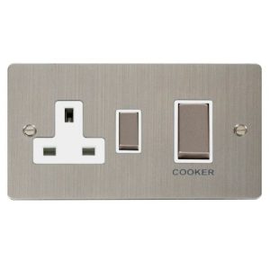 CLICK DEFINE STAINLESS STEEL INGOT 45A DP SWITCH 13A SW SOCKET WH