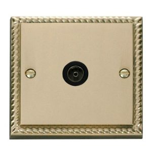 CLICK DECO GEORGIAN CAST BRASS GCBR 1-GANG SINGLE CO AXIAL OUTLET