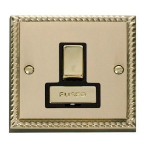 CLICK DECO GEORGIAN CAST BRASS INGOT 13A SWITCHED SPUR WITHOUT FLEX OUTLET