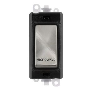CLICK GRIDPRO SATIN CHROME 20A DP SWITCH MODULE MICROWAVE (BLACK INS)