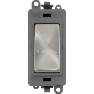 CLICK GRIDPRO SATIN CHROME 20A DP SWITCH MODULE MICROWAVE (GREY INS)