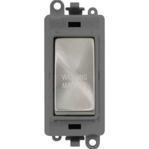 CLICK GRIDPRO SATIN CHROME 20A DP SWITCH MODULE "WASHING MACHINE" (GREY INS)