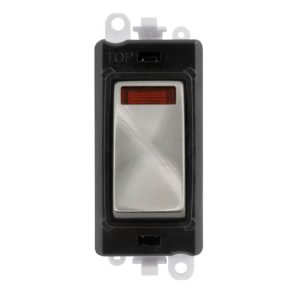 CLICK GRIDPRO SATIN CHROME 20AX DP SWITCH MODULE (BLACK INS)