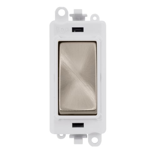CLICK GRIDPRO BRUSHED STAINLESS 20AX DP SWITCH MODULE (POLAR WHITE INS)