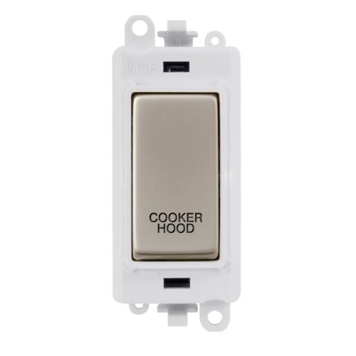 CLICK GRIDPRO PEARL NICKEL 20A DP SWITCH MODULE "COOKER HOOD" (POLAR WHITE INS)