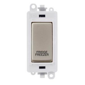 CLICK GRIDPRO PEARL NICKEL 20A DP SWITCH MODULE "FRIDGE FREEZER" (POLAR WHITE INS)
