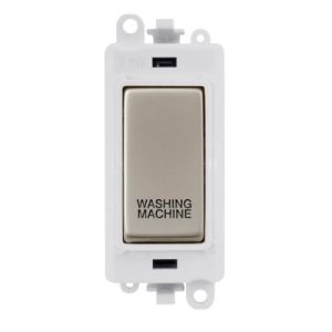 CLICK GRIDPRO PEARL NICKEL 20A DP SWITCH MODULE "WASHING MACHINE" (POLAR WHITE INS)