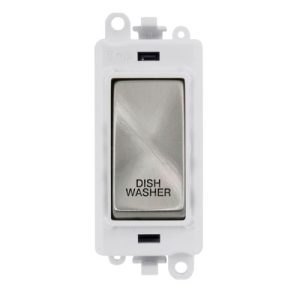 CLICK GRIDPRO SATIN CHROME 20A DP SWITCH MODULE DISHWASHER (POLAR WHITE INS)