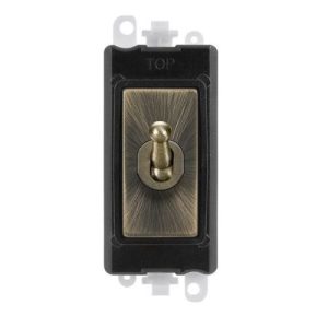 CLICK GRIDPRO MODULES INTERMEDIATE 20AX TOGGLE SWITCH BLACK ANTIQUE BRASS