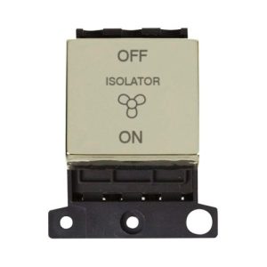 CLICK MINIGRID INGOT MODULES 10A 3 POLE FAN ISO. SW MOD BRASS