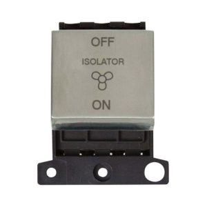 CLICK MINIGRID INGOT MODULES 10A 3 POLE FAN ISO. SW MOD ST STEEL