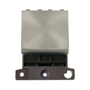 CLICK MINIGRID INGOT MODULES 250V 20A 2 WAY SWITCH MODULE SATIN CHROME