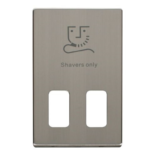 CLICK DEFINITY FRONT PLATE STAINLESS STEEL 115V/230V SHAVER SOCKET PLATE