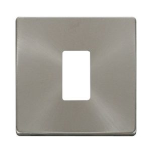 CLICK GRIDPRO DEFINITY FRONTPLATES BRUSHED STAINLESS GRIDPRO 1-GANG DEFINITY PLATE BR. ST.
