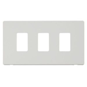 CLICK DEFINITY FRONT PLATE METAL WHITE GRIDPRO 3-GANG DEFINITY PLATE MW