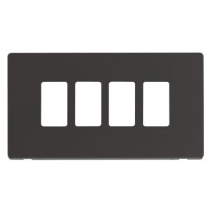 CLICK GRIDPRO DEFINITY FRONTPLATES BLACK GRIDPRO 4-GANG DEFINITY PLATE BLACK
