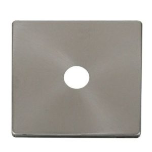 CLICK DEFINITY FRONT PLATE BRUSHED STAINLESS SINGLE CO AXIAL SOCKET PLATE