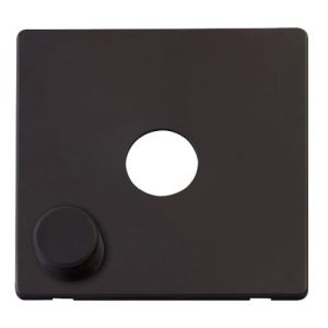CLICK DEFINITY FRONT PLATE MATT BLACK 1G DIMMER SW PLATE + KNOB BLACK