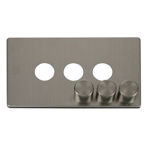 CLICK DEFINITY FRONT PLATE STAINLESS STEEL 3G DIMMER SW PLATE