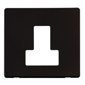 CLICK DEFINITY FRONT PLATE METAL BLACK 13A FCU SW PLATE MB