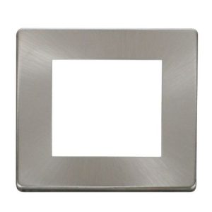 CLICK NEW MEDIA 4-GANG PLATES 1G TWIN MEDIA MOD PLATE BRUSHED STAINLESS