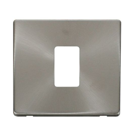 CLICK MINIGRID 6-GANG PLATES 1G PLATE SINGLE APERTURE PLATE BRUSHED STAINLESS