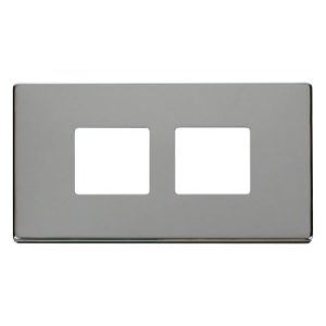CLICK MINIGRID 6-GANG PLATES 2G PLATE (2X2) APERTURE  PLATE CHROME