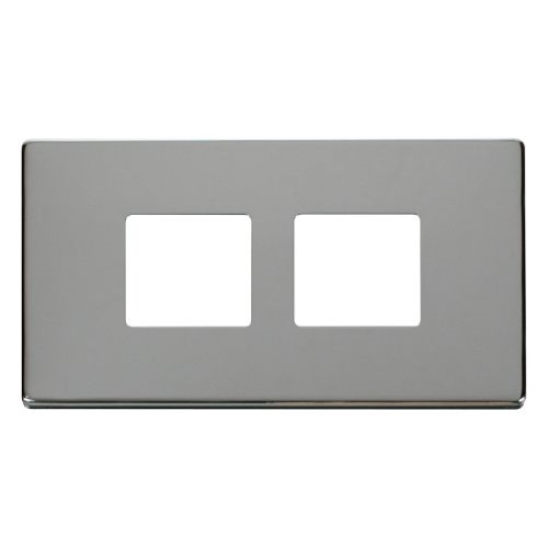 CLICK MINIGRID 6-GANG PLATES 2G PLATE (2X2) APERTURE PLATE CHROME