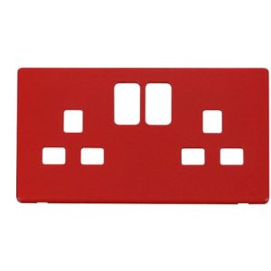 CLICK DEFINITY FRONT PLATE RED 2G 13A DP SWITCH SOCKET PLATE RED