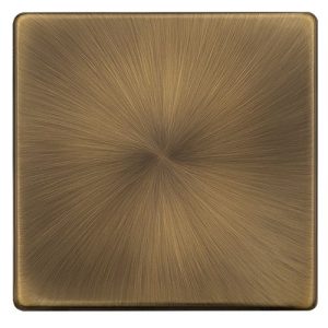 CLICK DEFINITY COMPLETE 1 GANG BLANK PLATE - ANTIQUE BRASS COVER PLATE