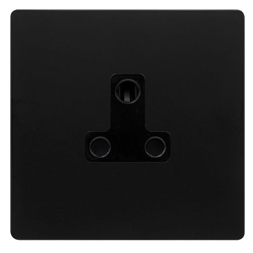 CLICK DEFINITY COMPLETE 5A ROUND PIN SOCKET - MATT BLACK COVER PLATE - BLACK INSERT
