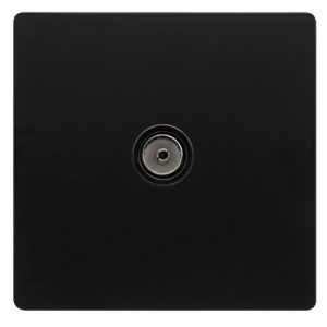 CLICK DEFINITY COMPLETE SINGLE NON-ISOLATED COAXIAL OUTLET -  MATT BLACK COVER PLATE - BLACK INSERT