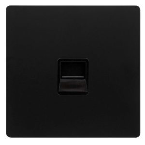 CLICK DEFINITY COMPLETE SINGLE TELEPHONE MASTER OUTLET - MATT BLACK COVER PLATE - BLACK INSERT