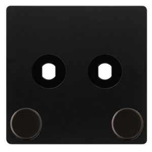 CLICK DEFINITY COMPLETE 2 GANG UNFURNISHED DIMMER PLATE & KNOBS - MATT BLACK