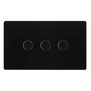 CLICK DEFINITY COMPLETE 3 GANG 2 WAY 100W DIMMER SWITCH - MATT BLACK