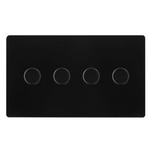 CLICK DEFINITY COMPLETE 4 GANG 2 WAY 100W DIMMER SWITCH - MATT BLACK