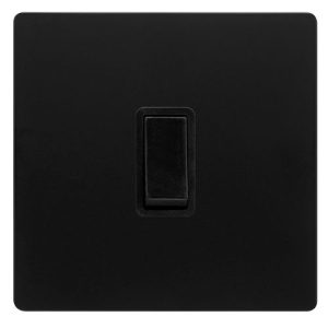 CLICK DEFINITY COMPLETE 20A DOUBLE POLE SWITCH - MATT BLACK COVER PLATE - BLACK INSERT