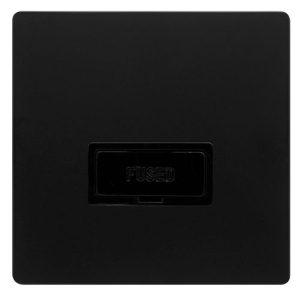 CLICK DEFINITY COMPLETE 13A FUSED CONNECTION UNIT - MATT BLACK COVER PLATE - BLACK INSERT