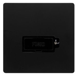 CLICK DEFINITY COMPLETE 13A LOCKABLE  FUSED CONNECTION UNIT - MATT BLACK COVER PLATE - BLACK INSERT